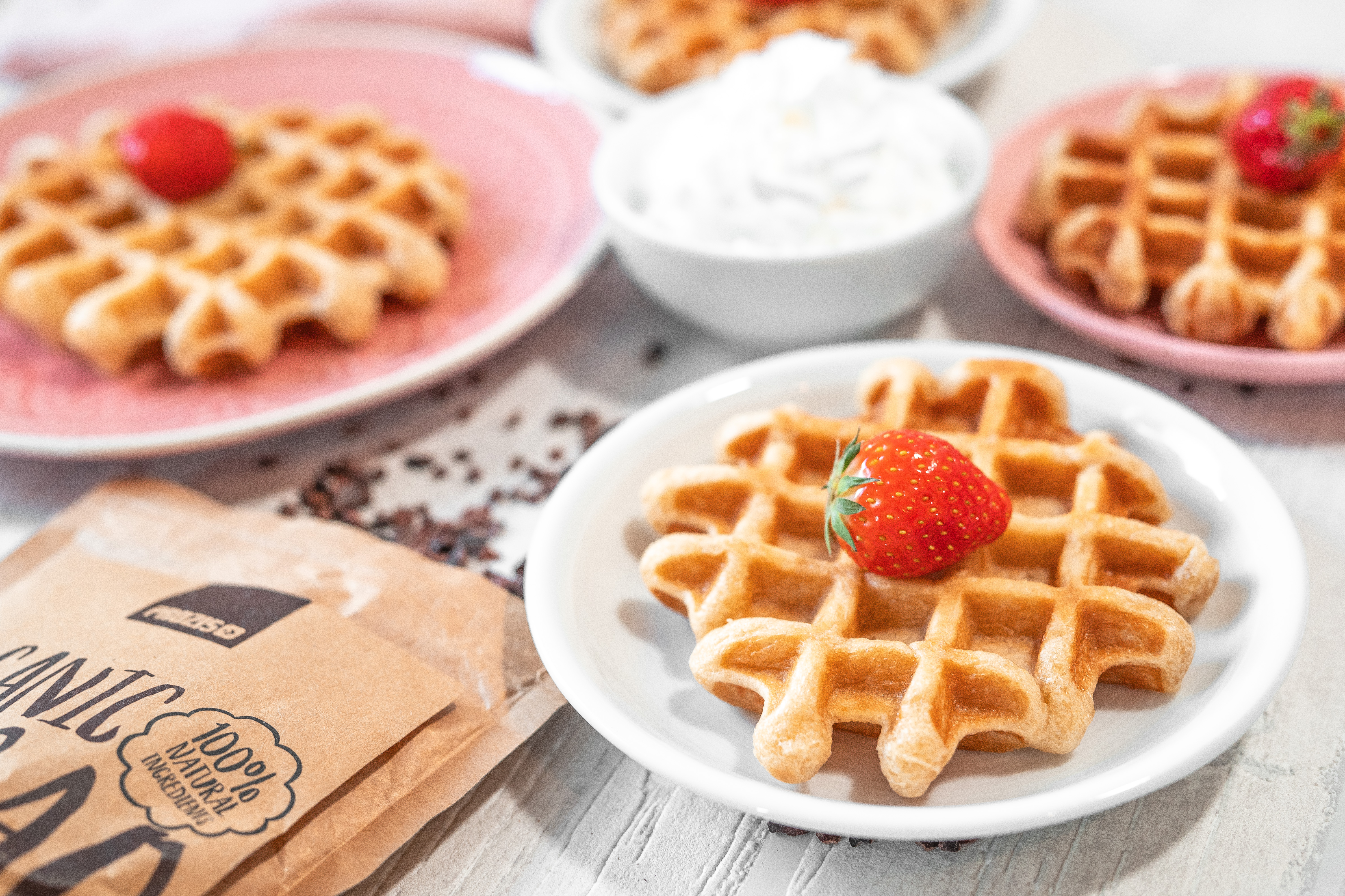 Vegane belgische Waffeln, Prozis Kakao Nibs